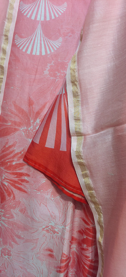 Semi Stitched Chanderi Casual Suitset