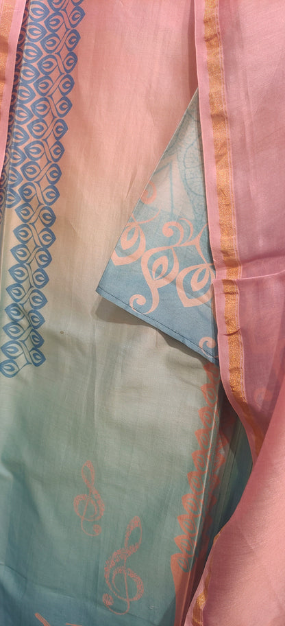 Semi Stitched Chanderi Kurta