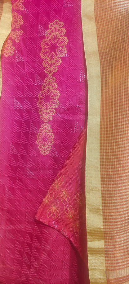 Semi Stitched Cotton Satin Kurta