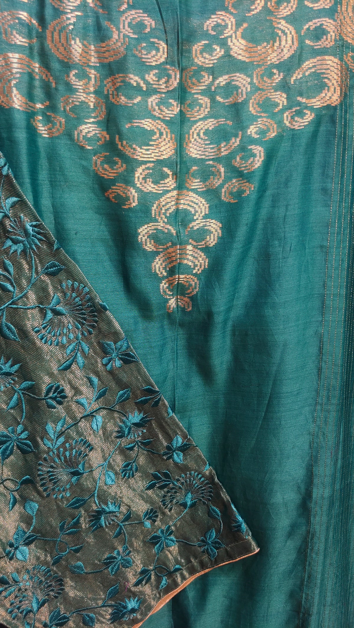 Semi Stitched Chanderi Formal Suitset