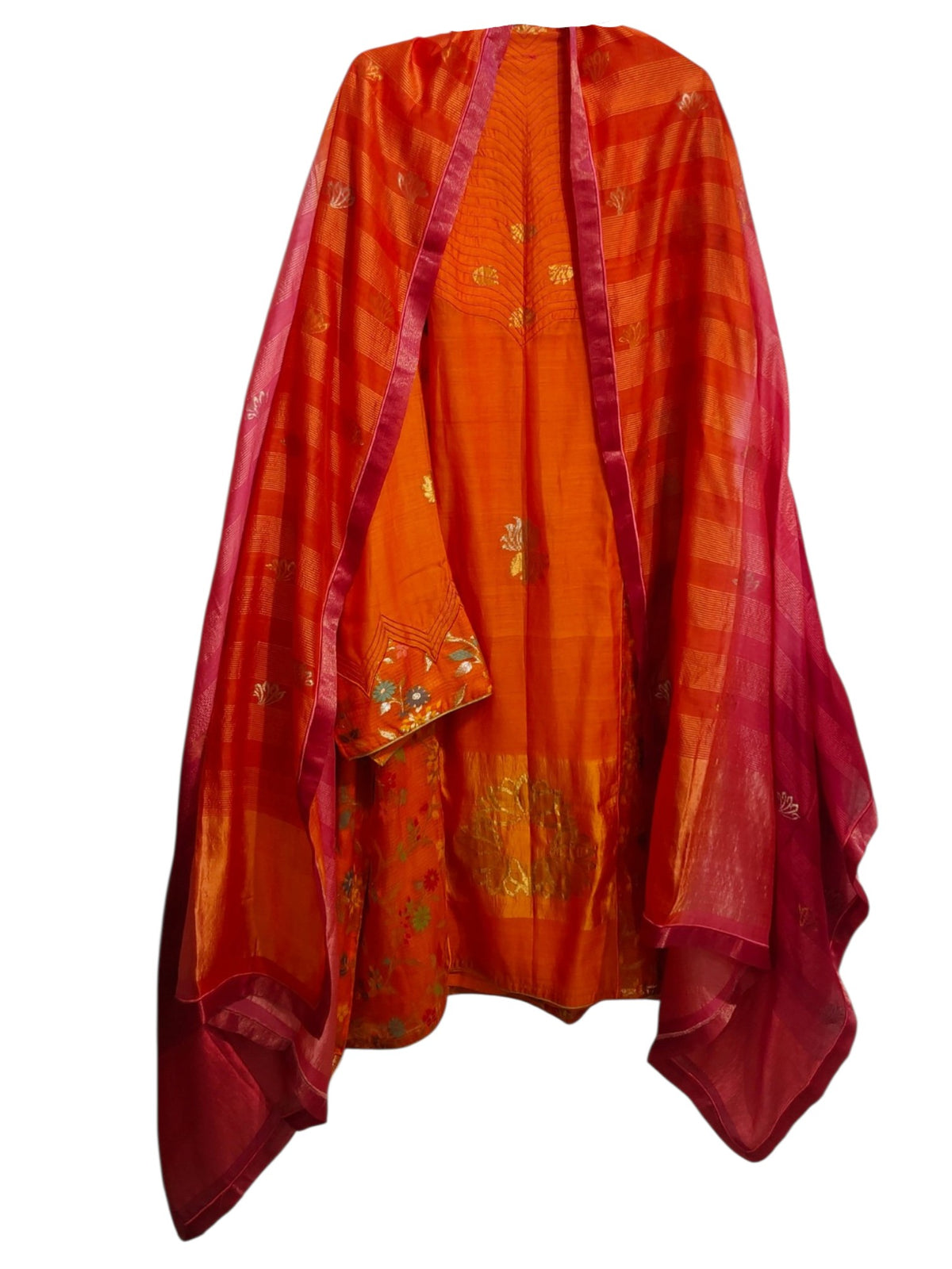 Semi Stitched Chanderi Formal Suitset
