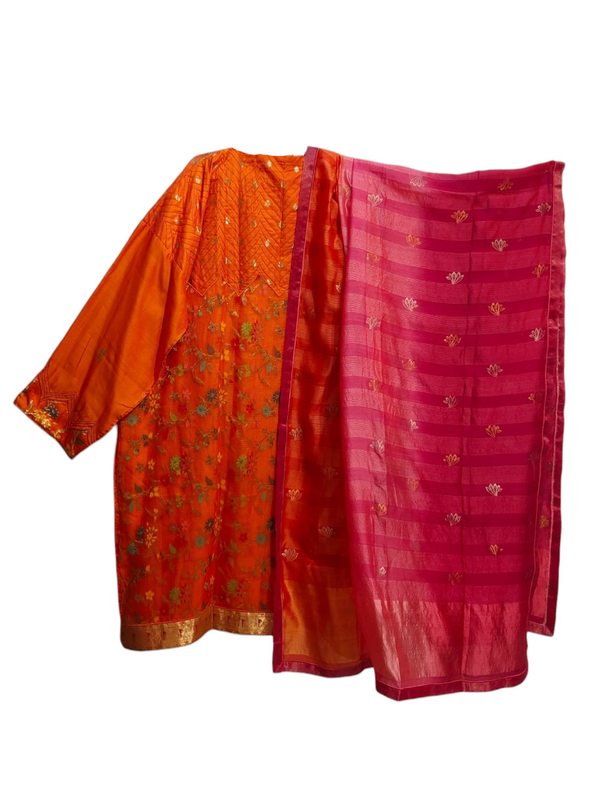 Semi Stitched Chanderi Formal Suitset