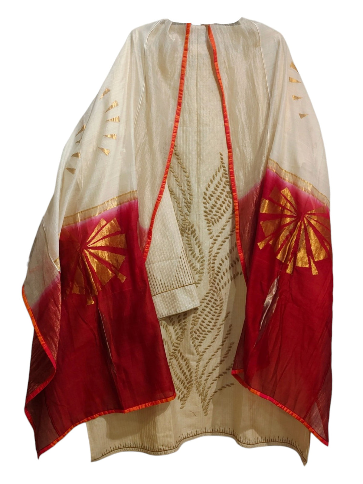 Semi Stitched Chanderi Formal Suitset