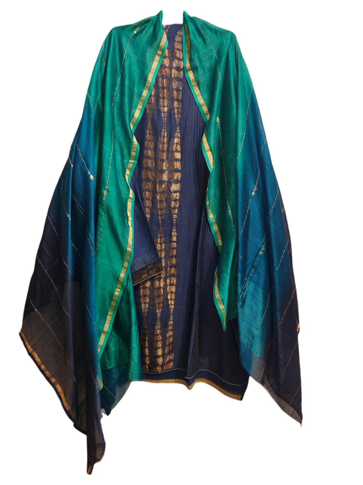 Semi Stitched Chanderi Formal Suitset