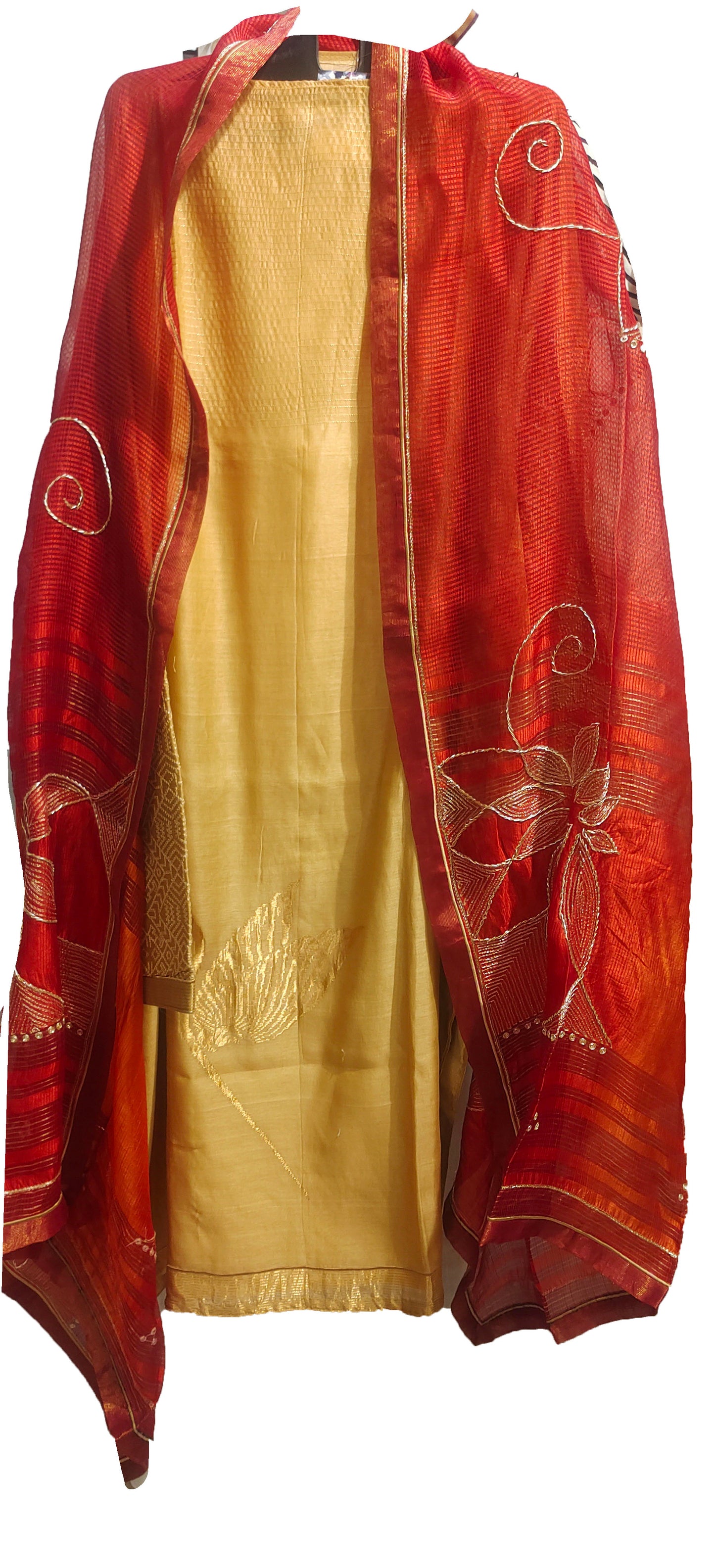 Semi Stitched Formal chanderi Suitset