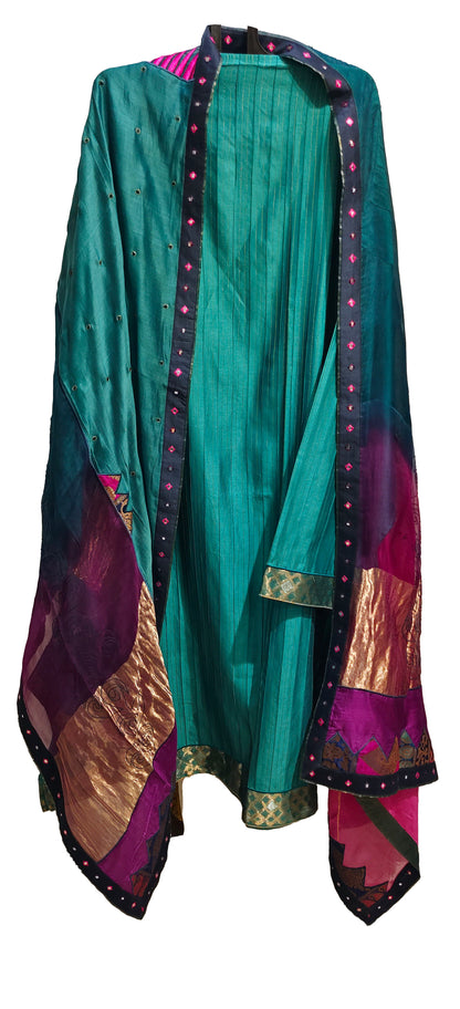 Semi Stitched Formal chanderi Suitset