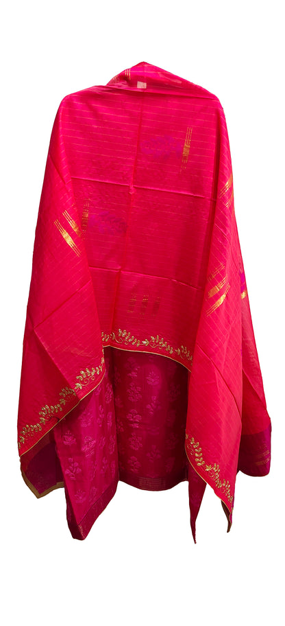 Semi Stitched Formal chanderi Suitset