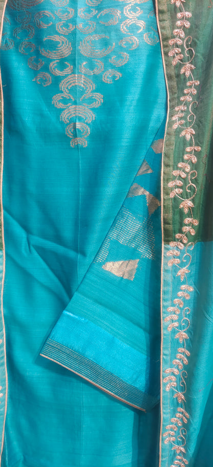 Semi Stitched Formal chanderi Kurta