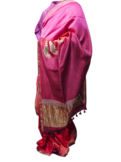 Formal Silk paisley jaali zardozi Saree