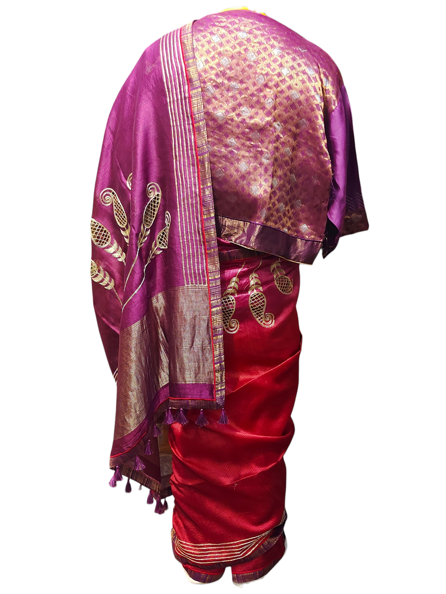 Formal Silk paisley jaali zardozi Saree