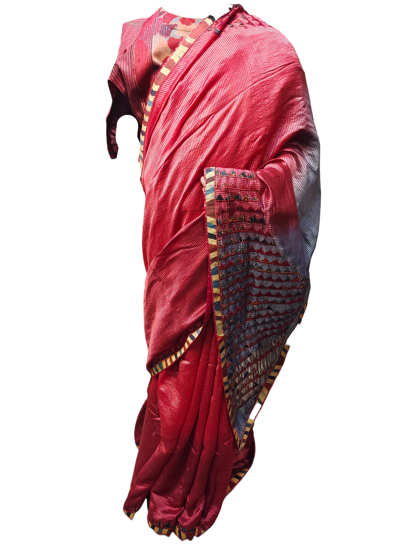 Formal Chanderi Silk Ajrakh Saree
