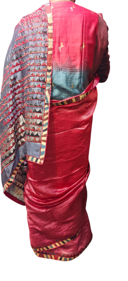 Formal Chanderi Silk Ajrakh Saree
