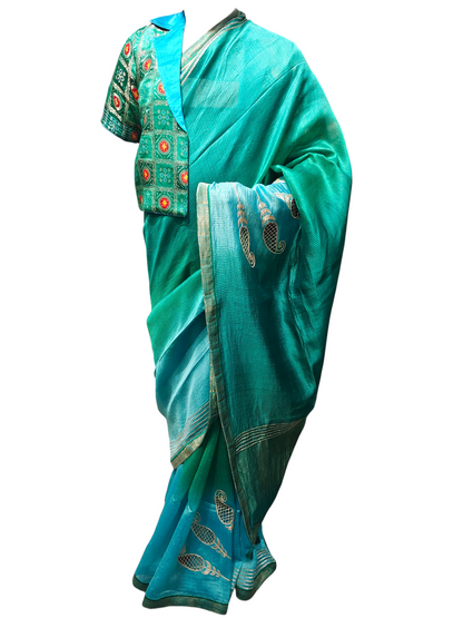 Formal Silk Paisley Zardozi saree