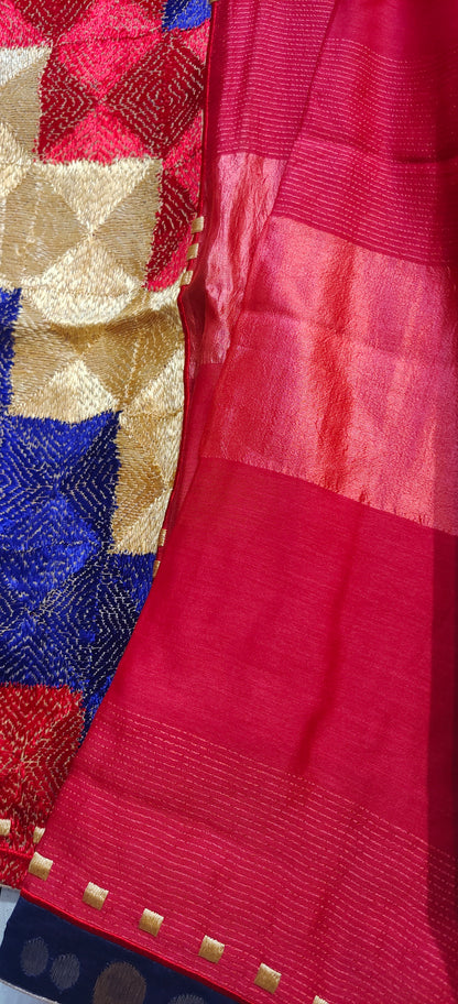 Semistitched Blouse with Fulkari Embroidery