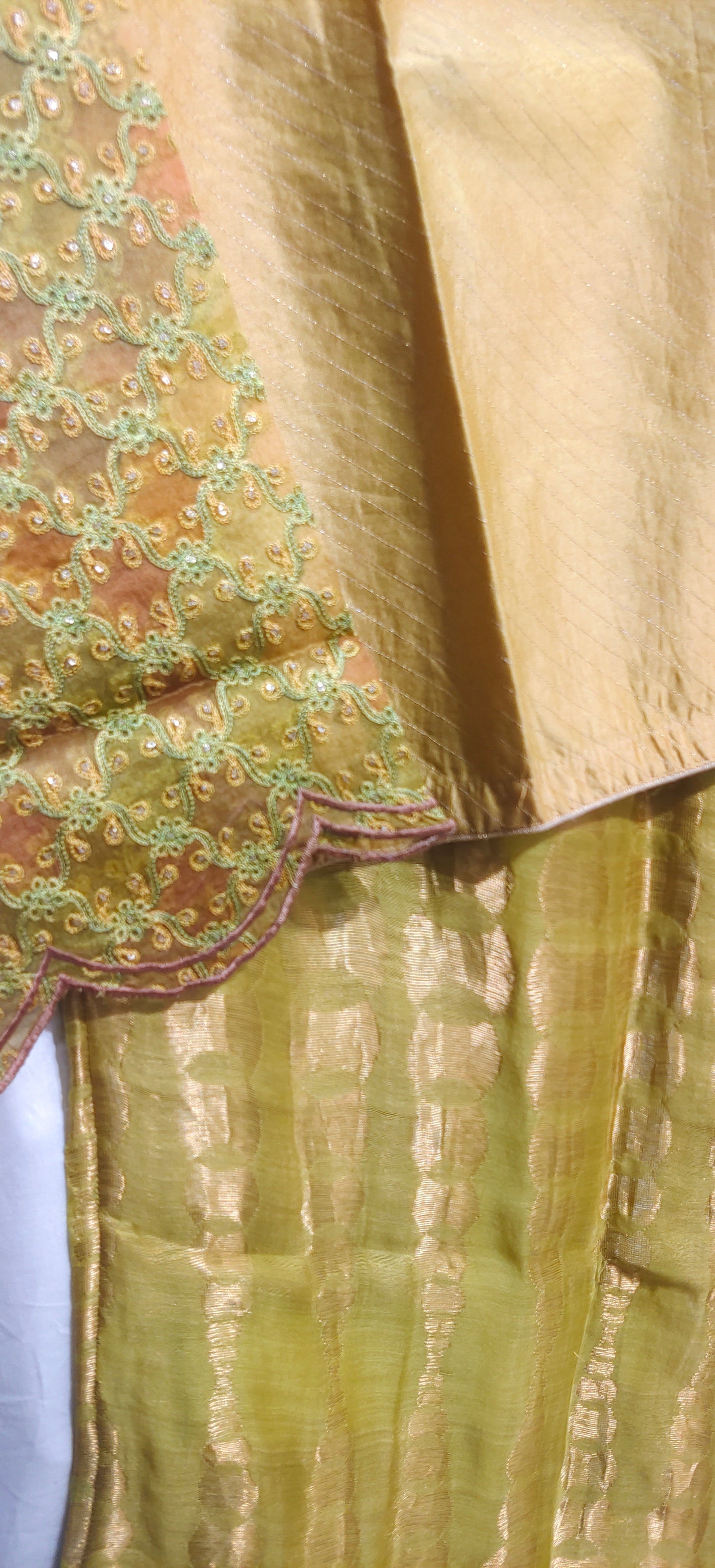 Stitched Formal croptop plazzo set