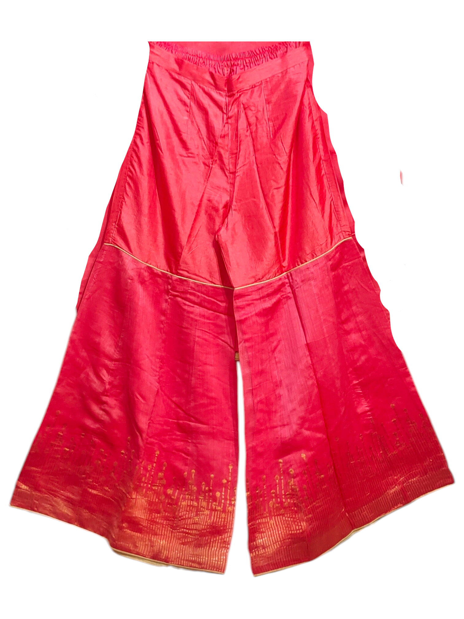 Pink plazzo pant on a white background