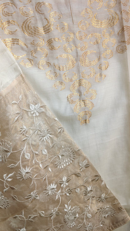 Semi Stitched Formal chanderi Kurta