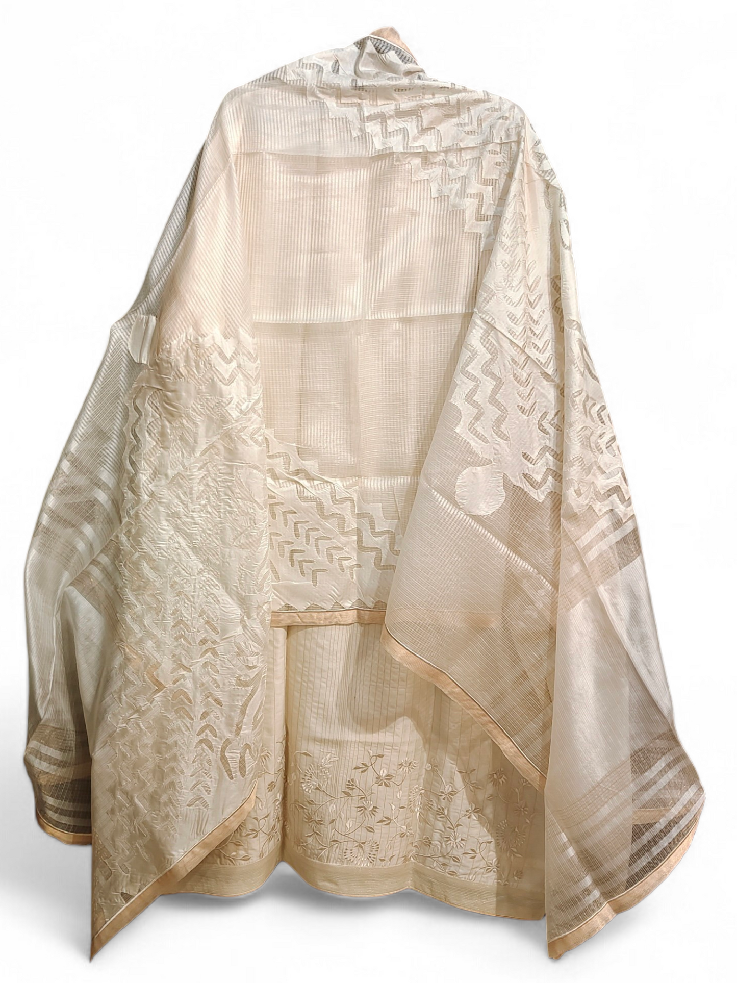 Semi Stitched Formal chanderi Suitset