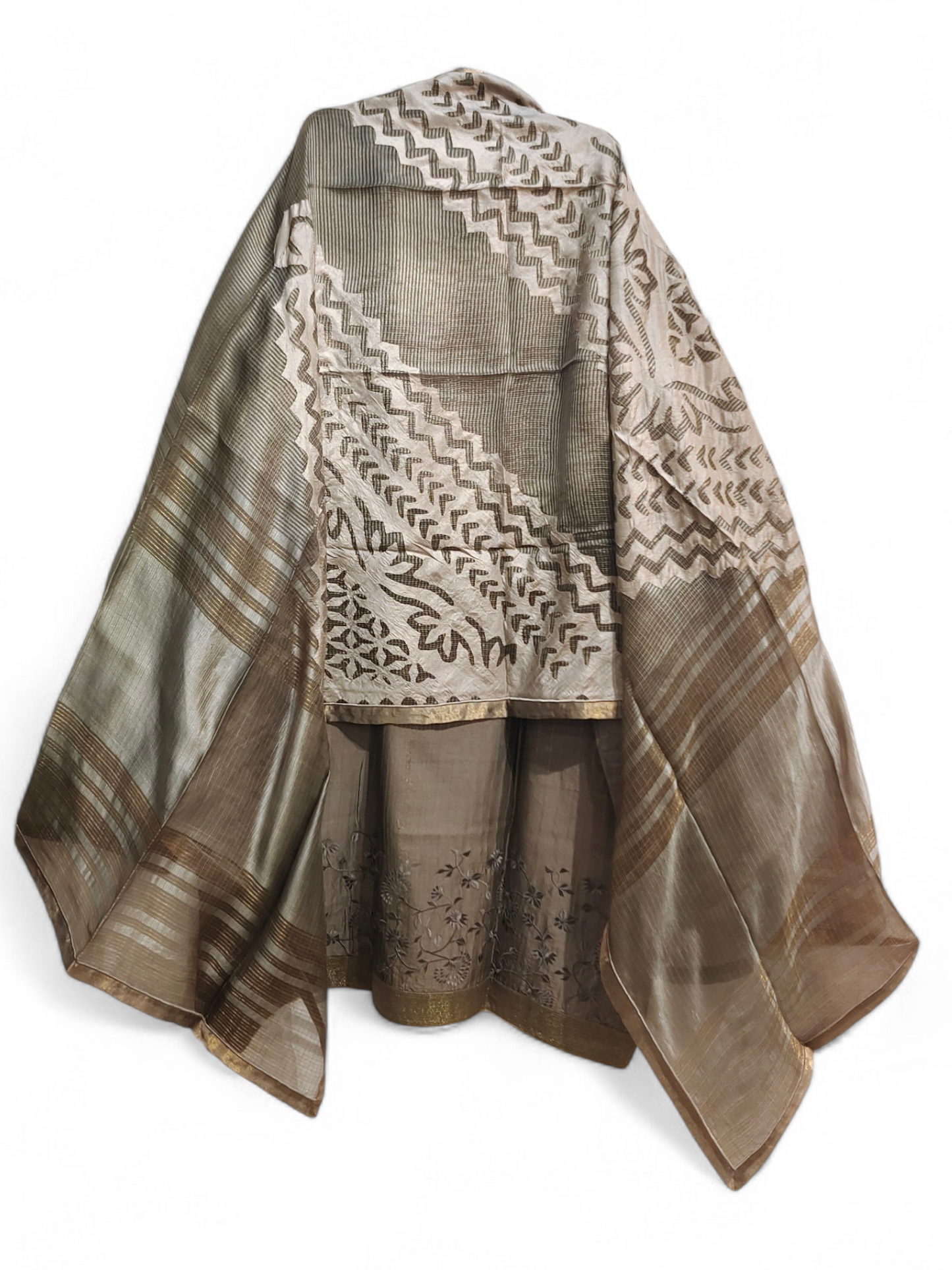 Semi Stitched Formal chanderi Suitset