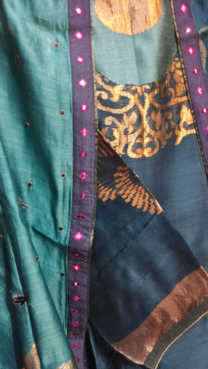 Semi Stitched Chanderi Formal Suitset