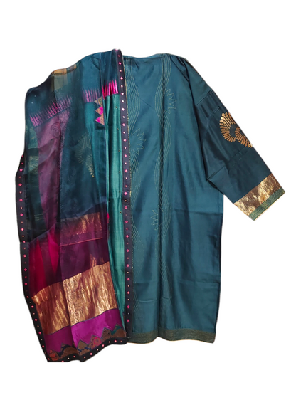 Semi Stitched Chanderi Formal Suitset