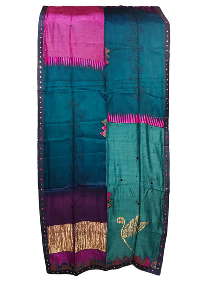 Semi Stitched Chanderi Formal Suitset