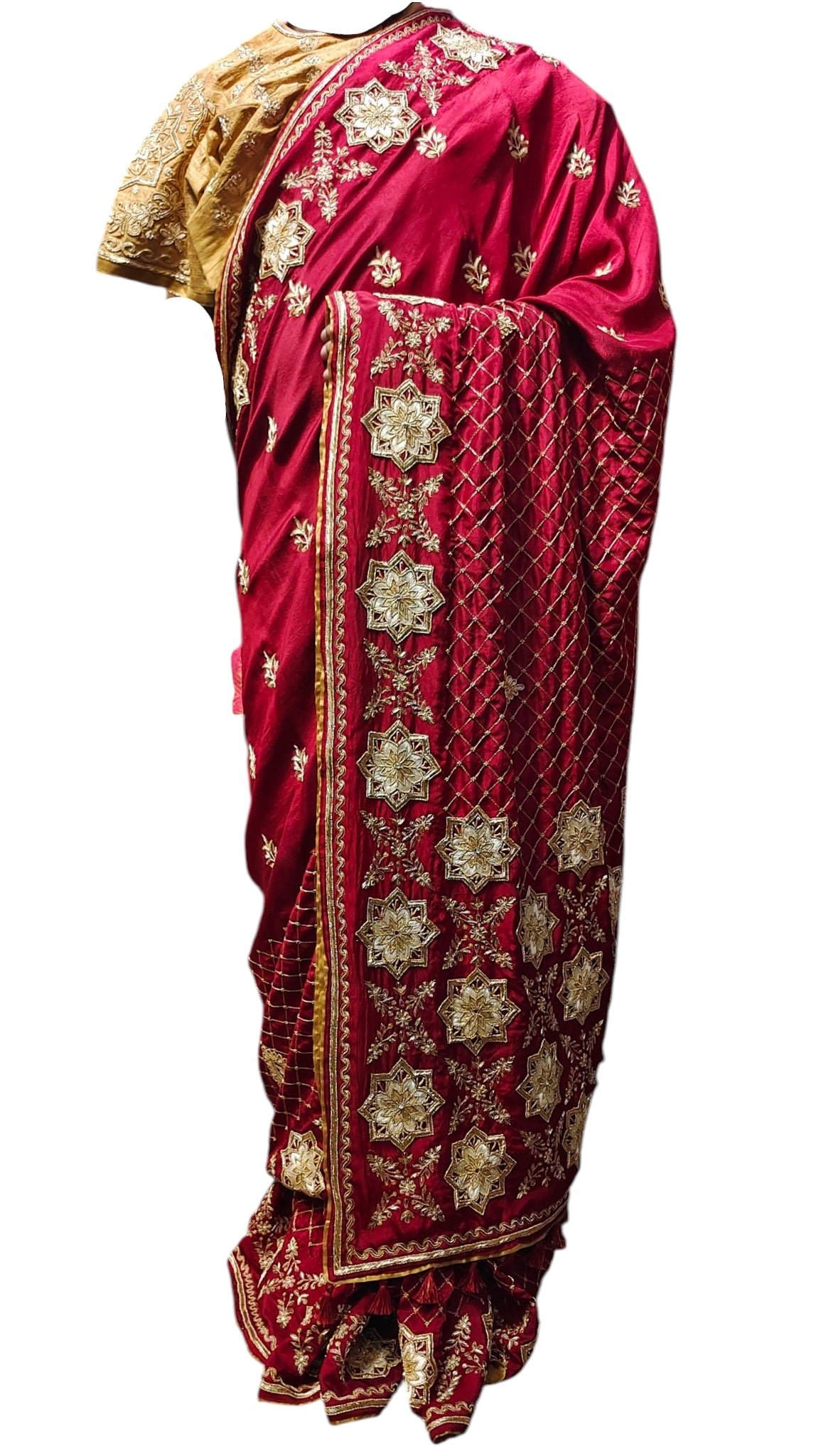 Formal Silk Paisley Zardozi saree