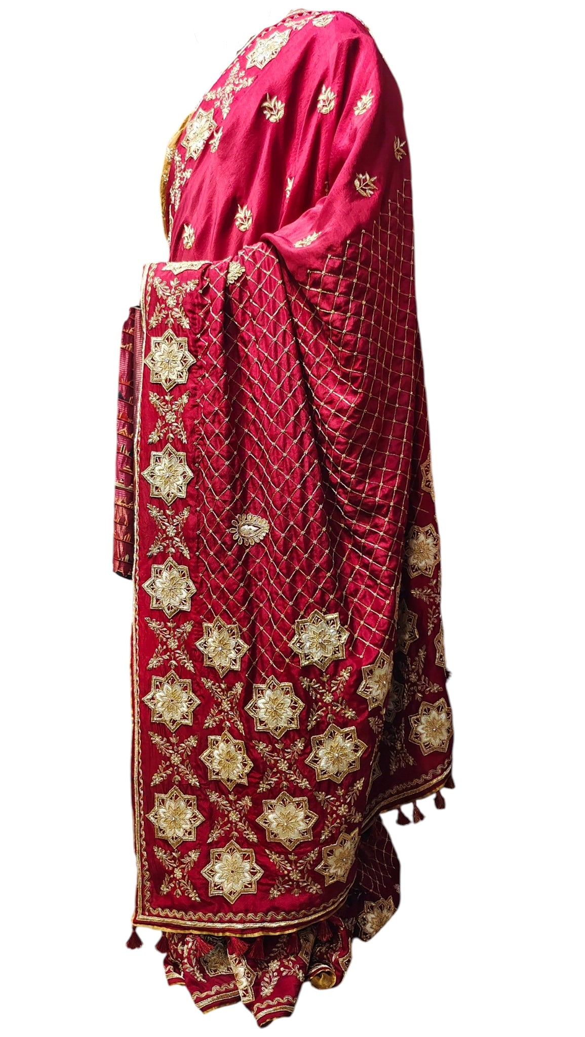 Formal Silk Paisley Zardozi saree