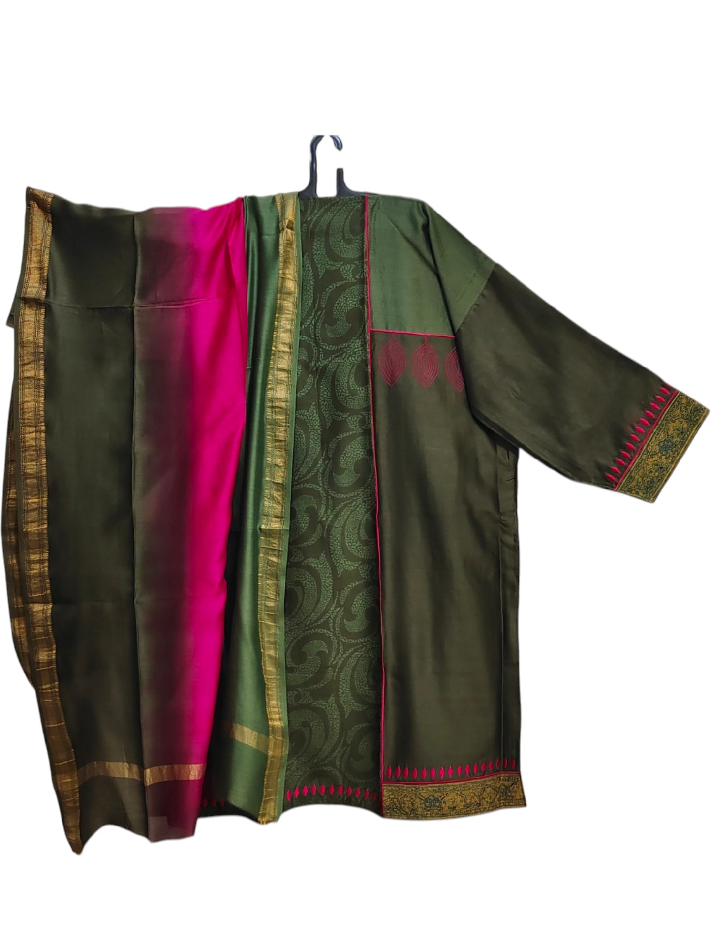Semi Stitched Chanderi Formal Suitset