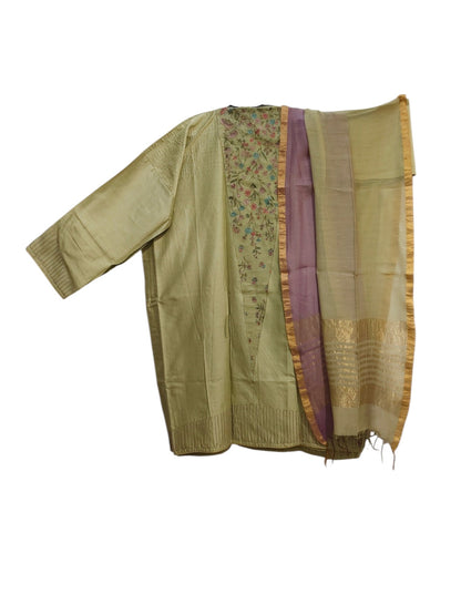 Semi Stitched Chanderi Formal Suitset