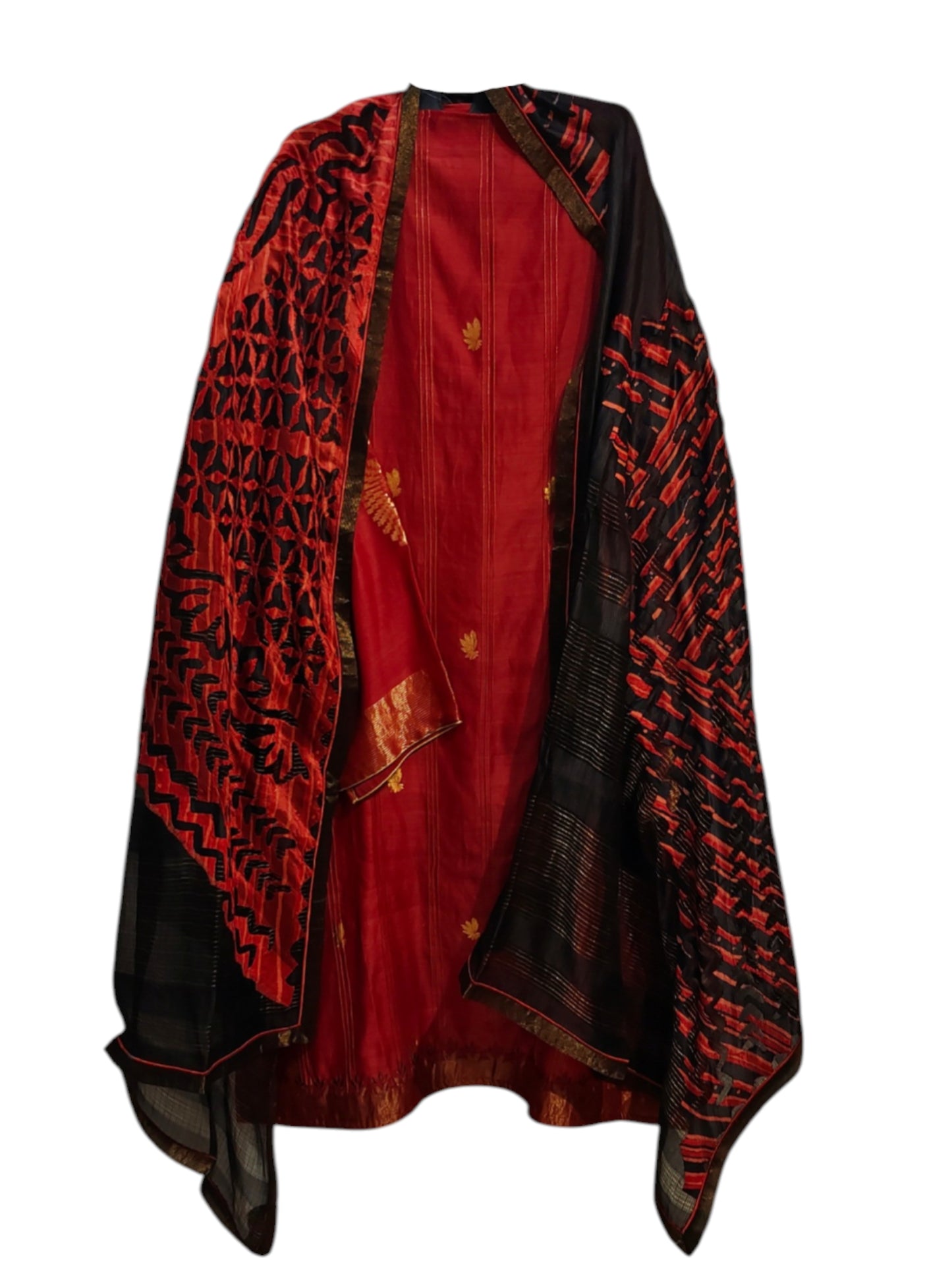 Semi Stitched Chanderi Formal Suitset