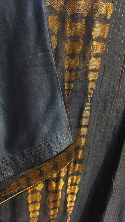 Semi Stitched Chanderi Formal Suitset