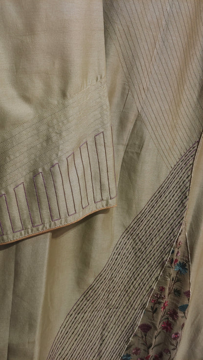 Semi Stitched Chanderi  Formal kurta