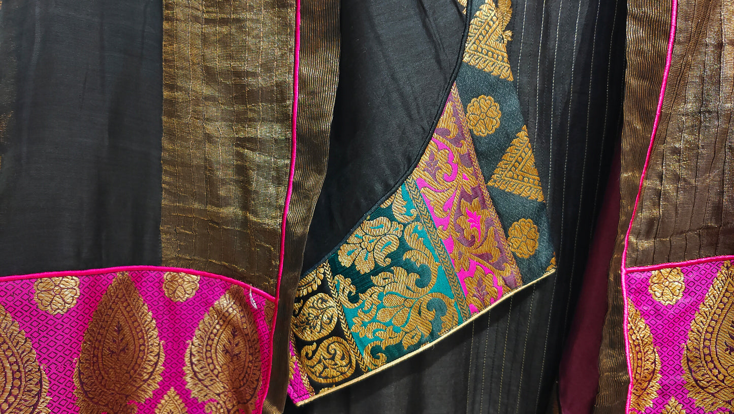 Semi Stitched Chanderi Formal Suitset