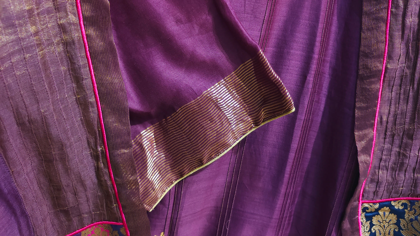 Semi Stitched Chanderi Formal Suitset
