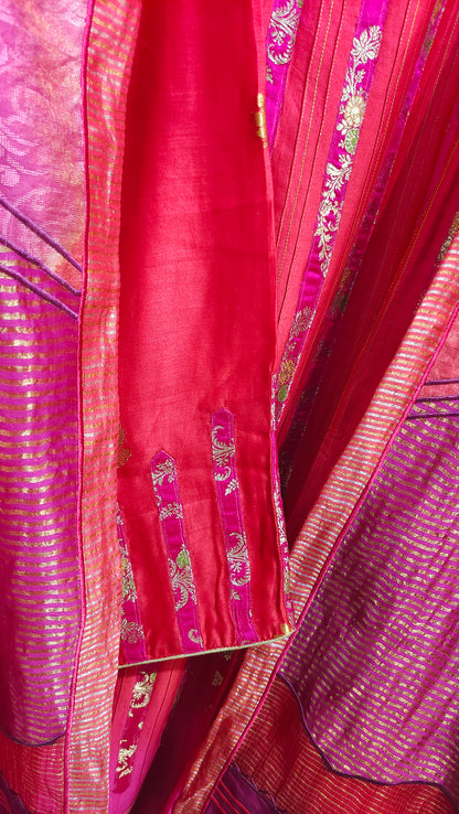 Semi Stitched Chanderi Formal Suitset