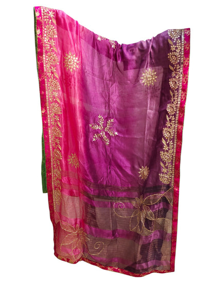 Semi Stitched Chanderi Formal Suitset
