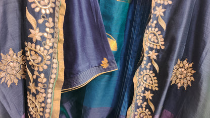 Semi Stitched Chanderi Formal Suitset