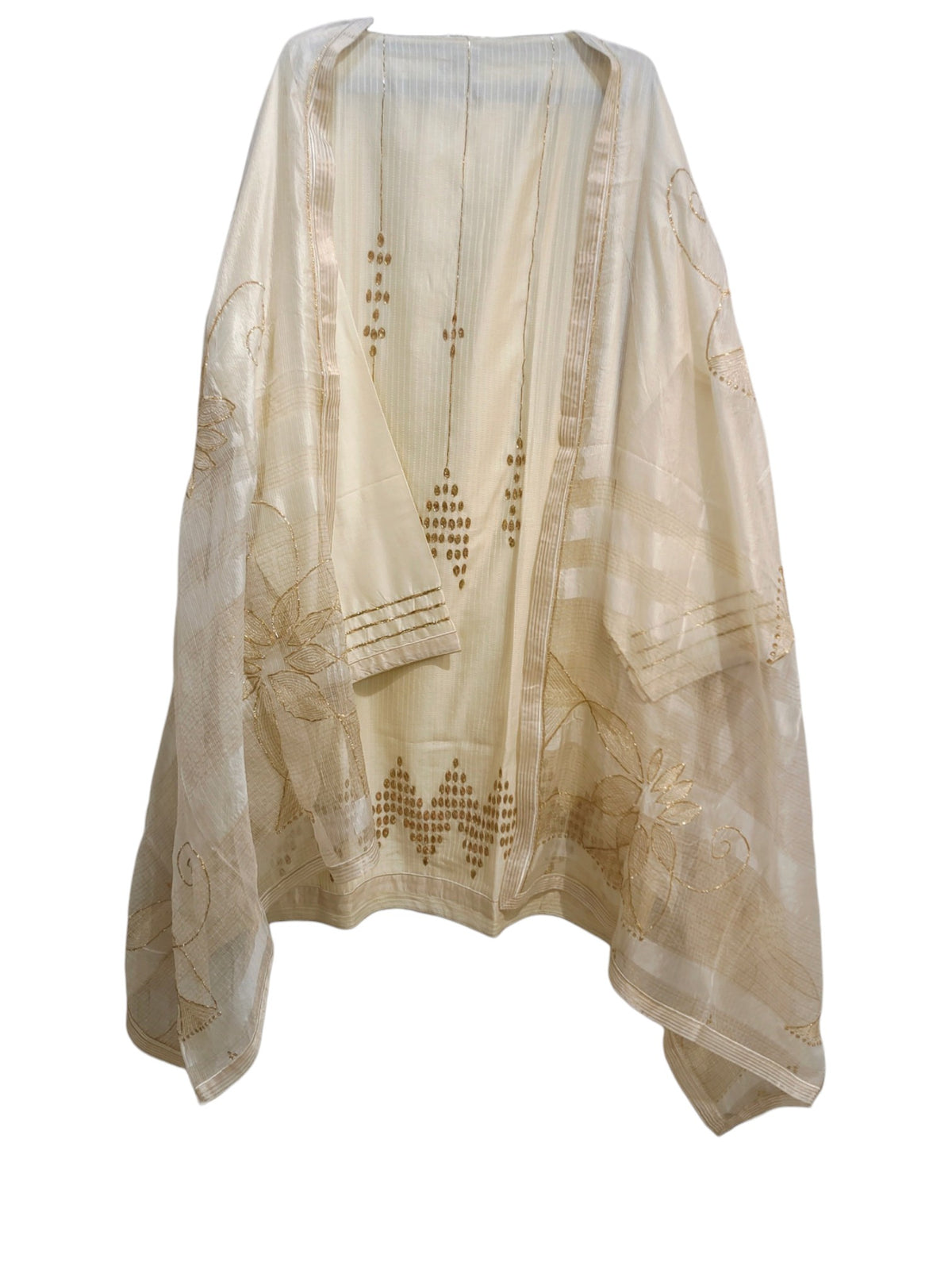 Semi Stitched Chanderi Formal Suitset