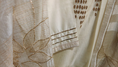 Semi Stitched Chanderi Formal Suitset