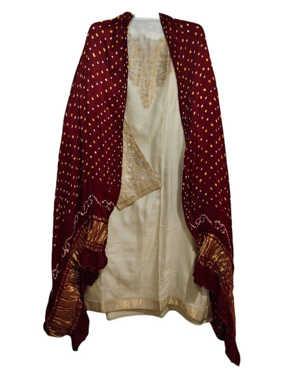 Semi Stitched Chanderi Formal Suitset