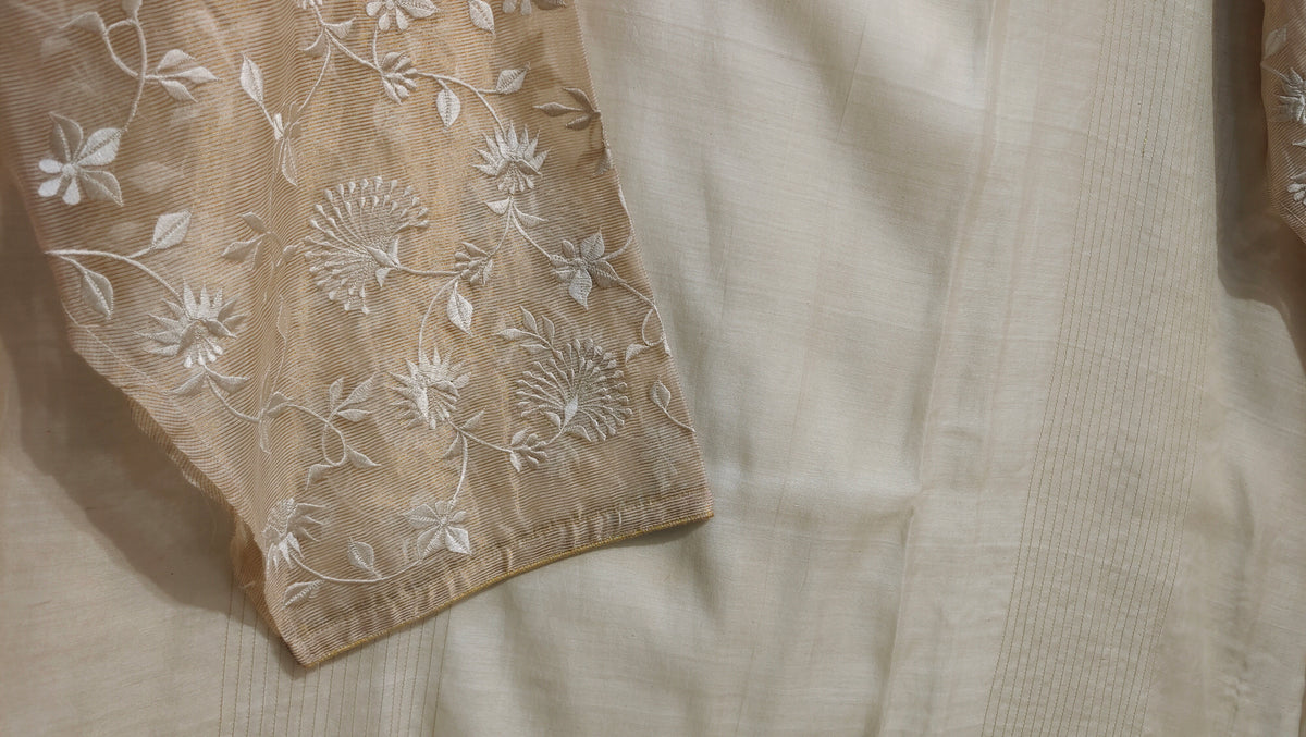 Semi Stitched Chanderi Formal Suitset