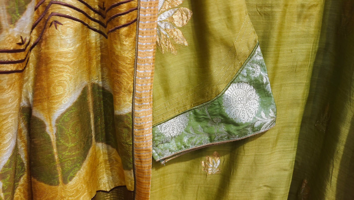 Semi Stitched Chanderi Formal Suitset