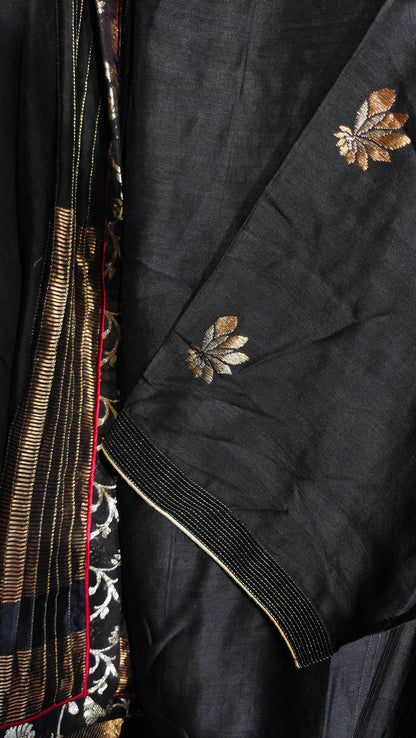 Semi Stitched Chanderi Formal Suitset