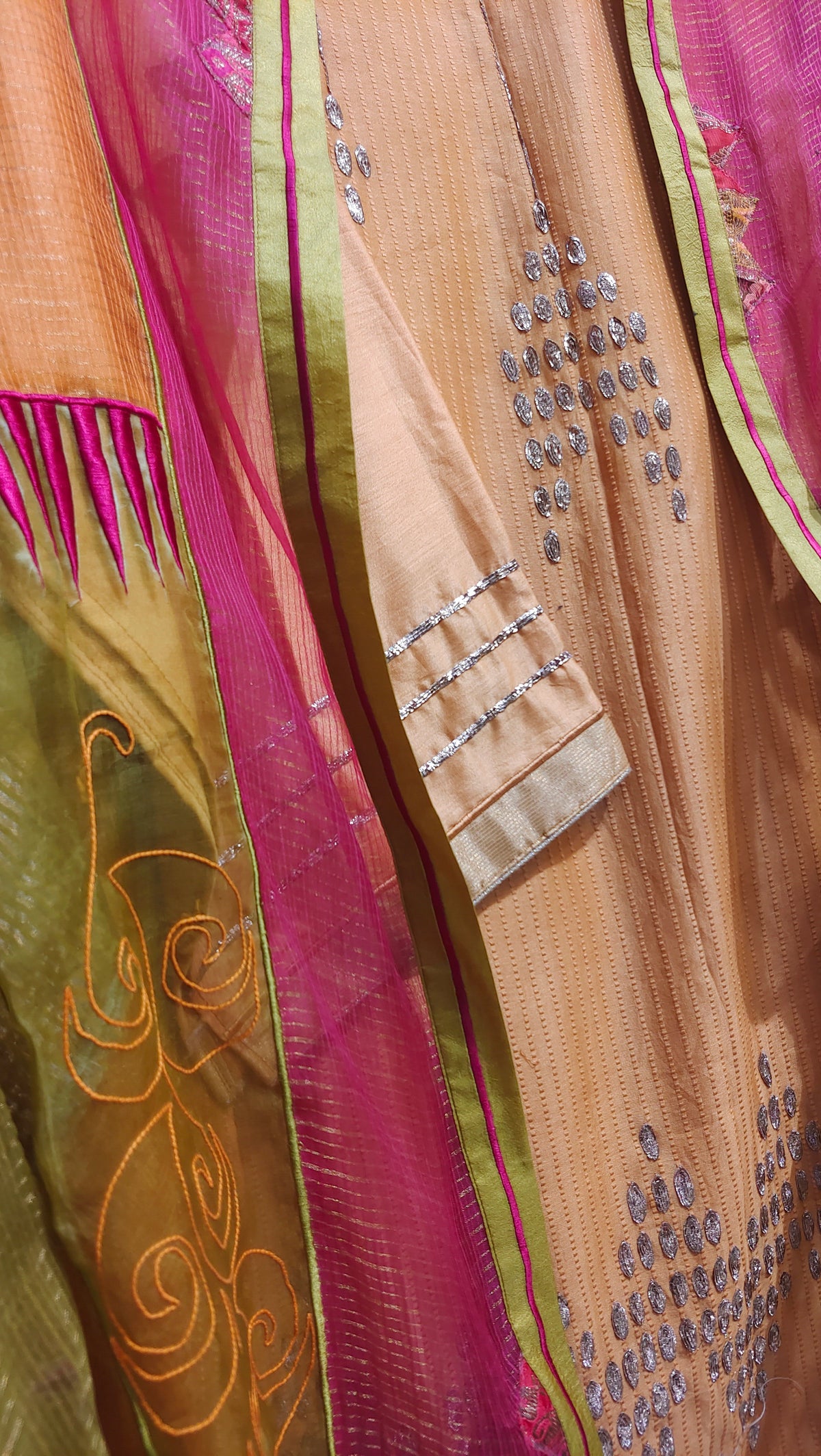 Semi Stitched Chanderi Formal Suitset