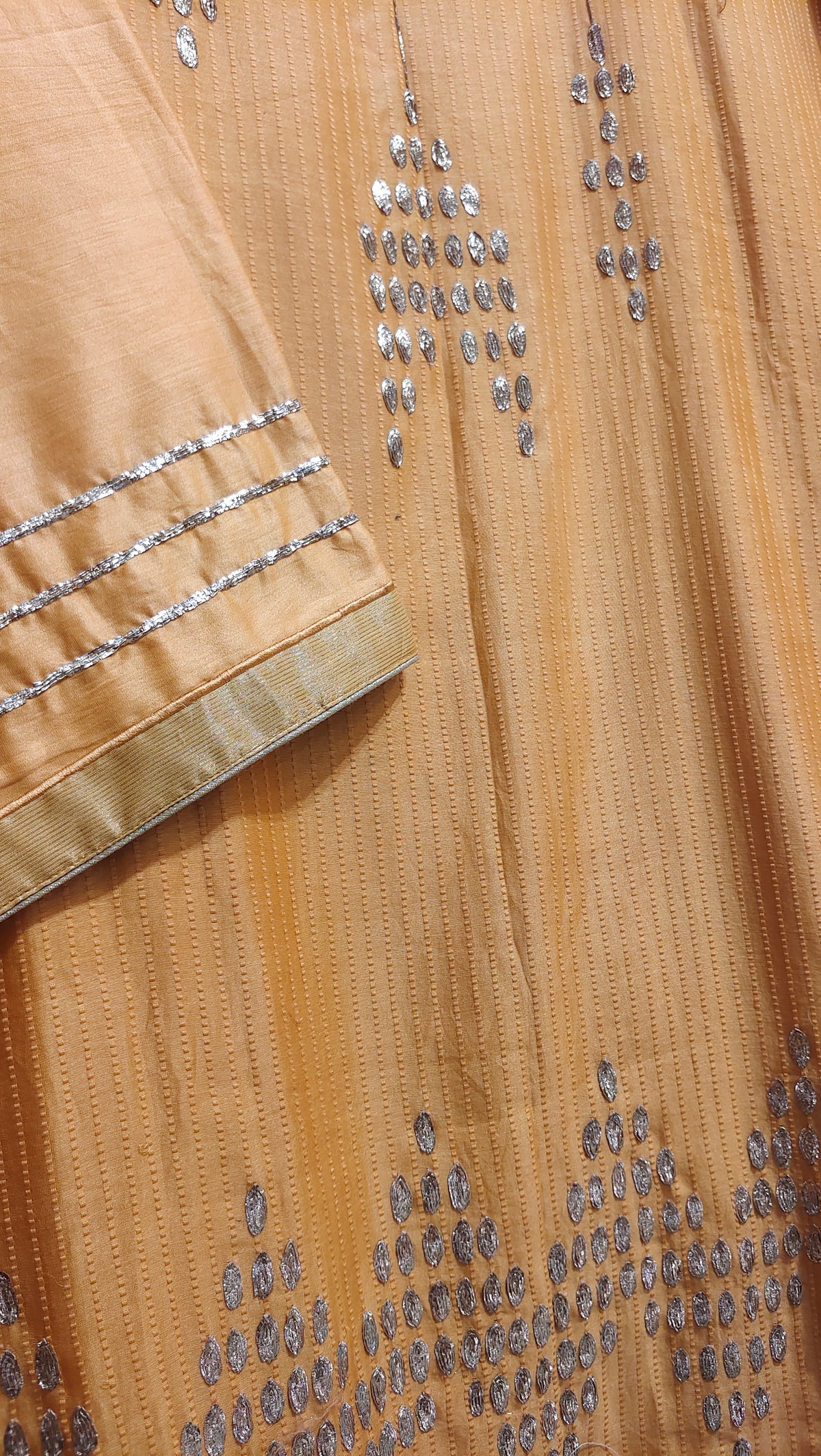 Semi Stitched Chanderi Formal Suitset