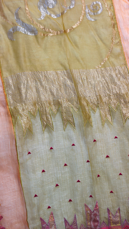 Semi Stitched Chanderi Formal Suitset