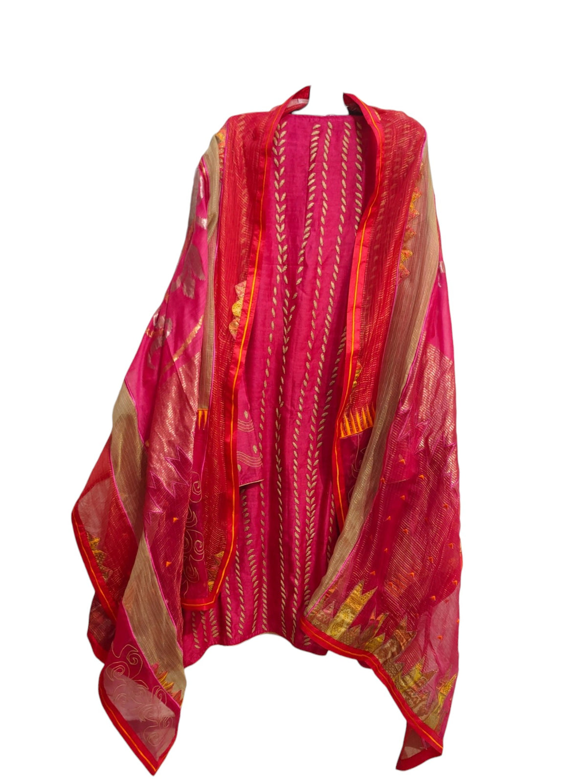 Semi Stitched Chanderi Formal Suitset