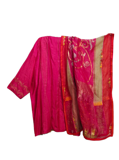 Semi Stitched Chanderi Formal Suitset