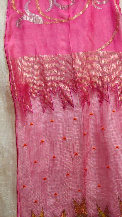 Semi Stitched Chanderi Formal Suitset